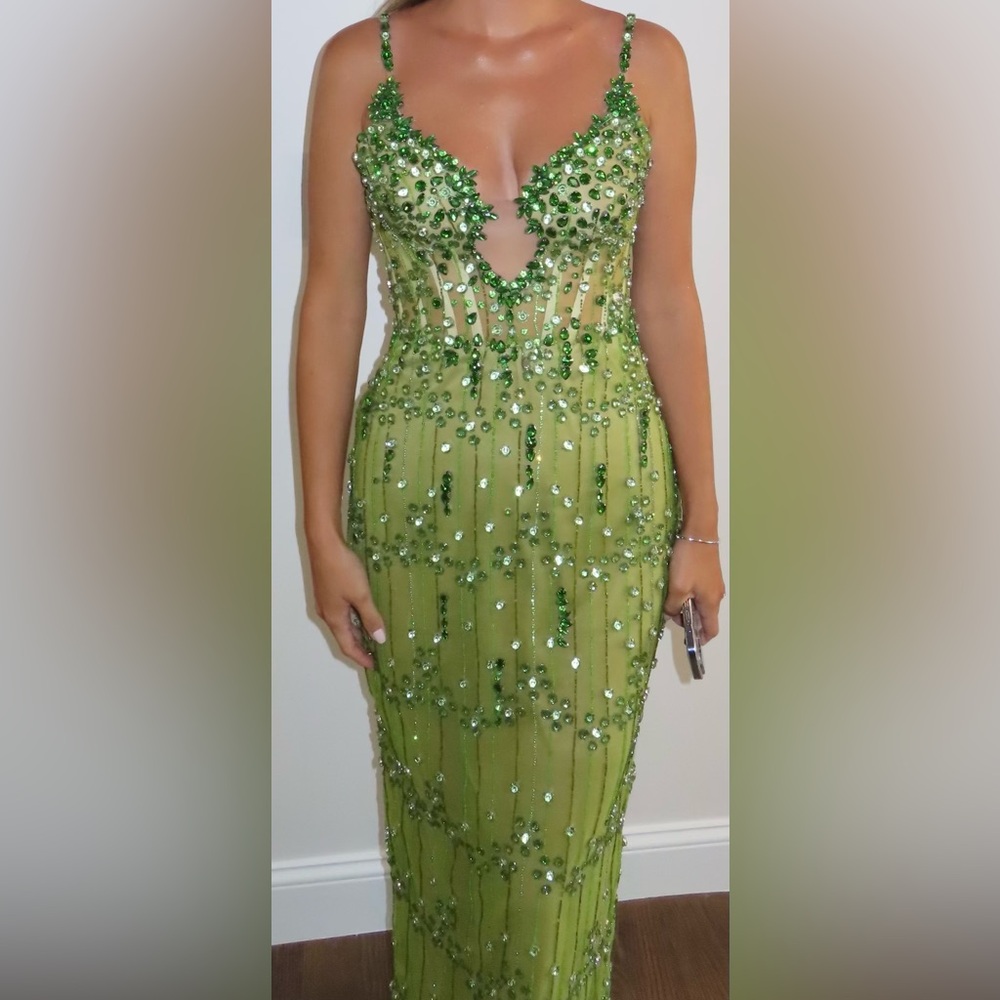 Custom Beaded Evening Dress